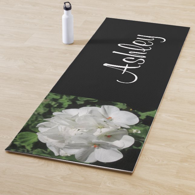 Weiße Blumenfotografie Yogamatte (Beispiel)