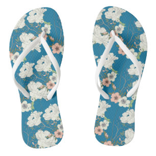 Weiße Blumengartenmuster Flip Flops