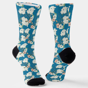 Weiße Blumengartenmuster Socken