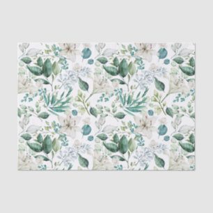 Weiße Blumengrün Brautparty Hochzeit Seidenpapier