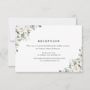 weiße Blumengrün Hochzeitskarte RSVP Karte