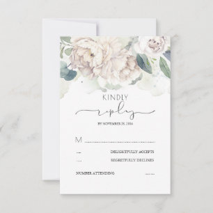 Weiße Blumengrün Splashes Hochzeit RSVP Karte