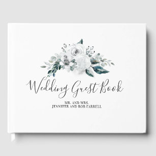 Weiße Blumenhochzeit Gästebuch