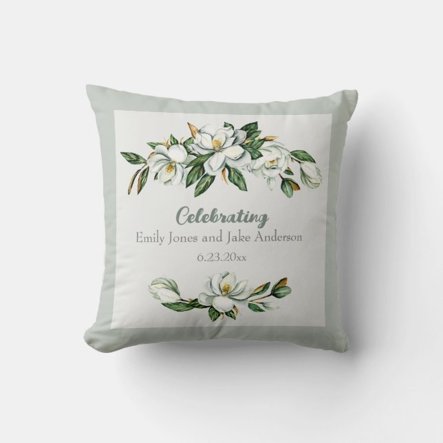 Weiße Blumenhochzeit Kissen (Vorderseite)
