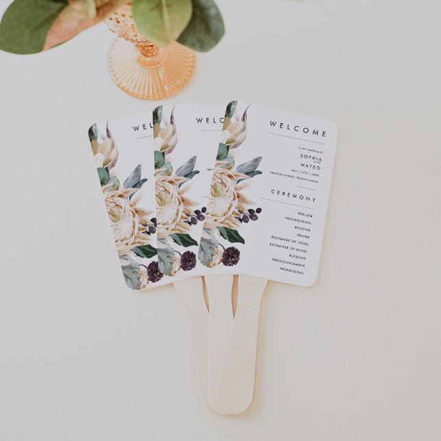 Weiße Blumenhochzeitsprogramm-Fächer Fächer (Von Creator hochgeladen)