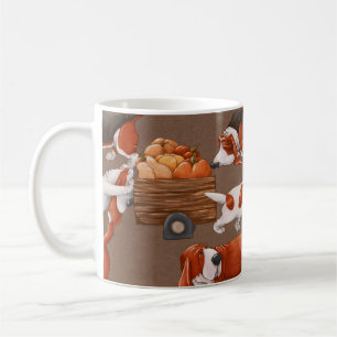weiße Blumenmuster süße Design-Illustration vint Kaffeetasse