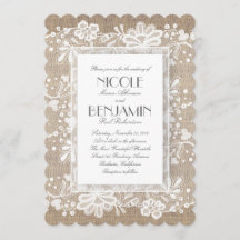 Weiße Blumenspitze Rustikale Hochzeit