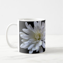 Weiße, blumenweiße, matte weiße Blume Kaffeetasse
