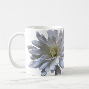 Weiße, blumenweiße, matte weiße Blume Kaffeetasse