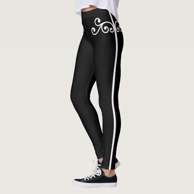Weiße Blumenwirbelstube Vector im Südtessin Leggin Leggings (Links)