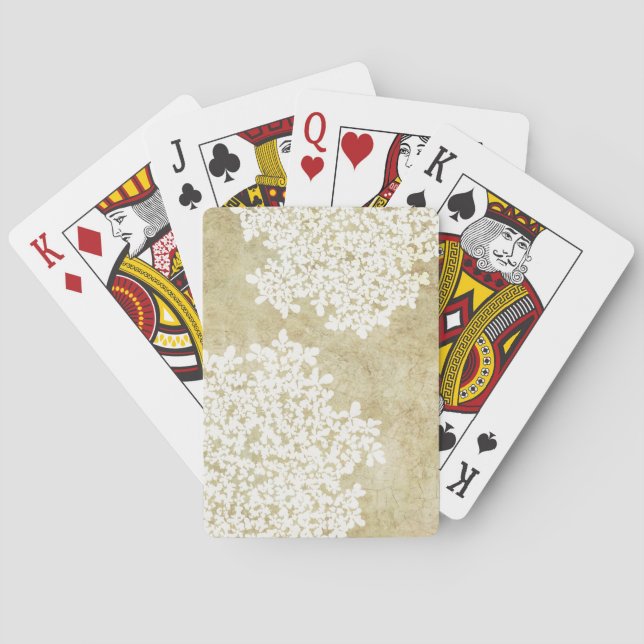 Weiße Blumenzwiebel Spielkarten (Rückseite)
