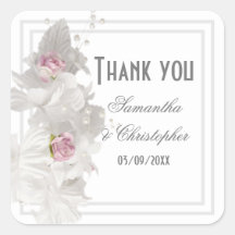 Weiße Blumenzwiebelhochzeit danke