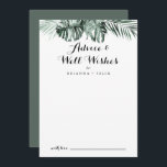 Weiße Blumenzwiebeln im tropischen Grün - Wünsche Hinweiskarte<br><div class="desc">Diese moderne kalligraphische Hochzeit wünscht sich eine Ratenkarte ist perfekt für eine rustikale Hochzeit. Die Einrichtung besteht aus grünen Palmenbouquets mit hübschen weißen Blume. Diese Karten sind ideal für Hochzeiten, Brautparty, Babydusche, Graduiertenfest u.v.m. Personalisieren Sie die Karten mit den Namen der Braut und Bräutigam, den Eltern, die Sie werden oder...</div>