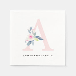 WEISSE BLUSH-WEISSE FLUSSALPHABETS SCHREIBEN A SERVIETTE