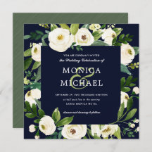 Weiße Blüte | Blauer botanischer Hochzeitstag