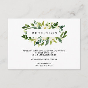 Weiße Blüte Blume WEDD Empfang Begleitkarte