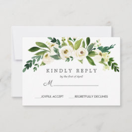 Weiße Blüte | Chic Floral Wedding Response UAWG RSVP Karte