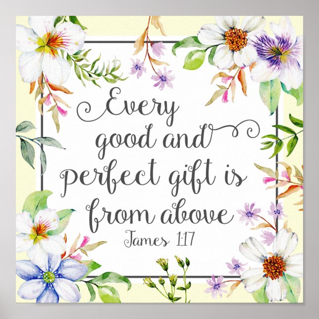 Weiße Blüte jedes gute und perfekte Geschenk Poster (Vorne)