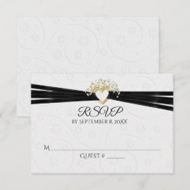Weiße Blüte mit Herz-UAWG RSVP Karte