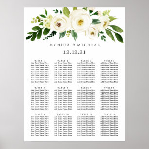 Weiße Blüte   Rustikale Blume Hochzeitskarte Poster