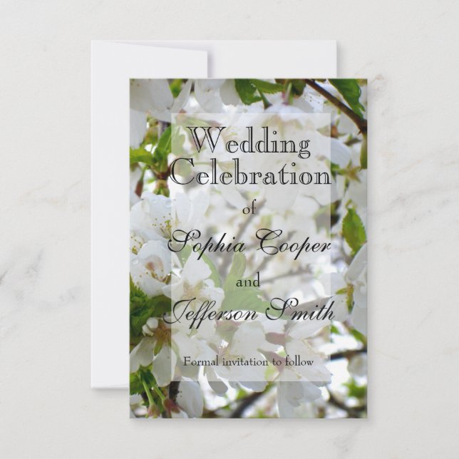 Weiße Blüte Save The Date (Vorderseite)