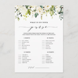 Weiße Blüte Was ist in deinem Purse Duwer Game? Begleitkarte