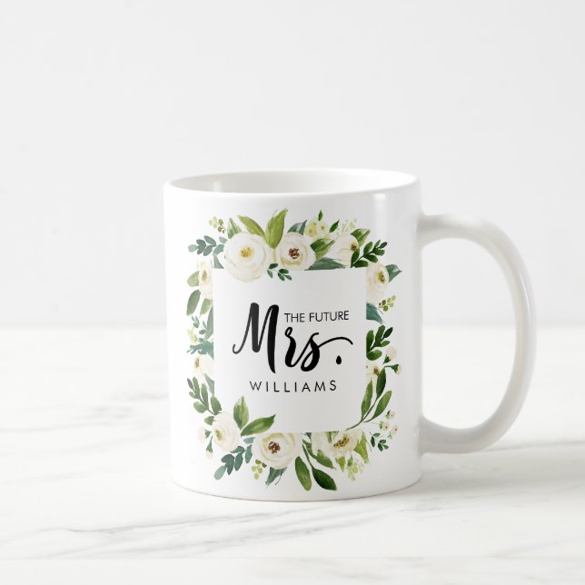 Weiße Blüte | WEDING THE future MRS. Typografy Kaffeetasse (Rechts)
