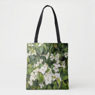 Weiße Blüten Botanik-Tasche