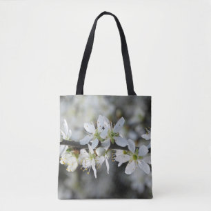 Weiße Blüten-Foto-All-Over-Print-Tasche
