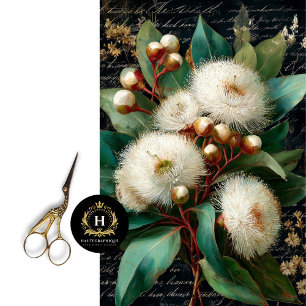 Weiße Blüten-Gumnut-Decoupage Seidenpapier