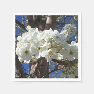 Weiße Blüten II Frühlingsblüte Baum Serviette