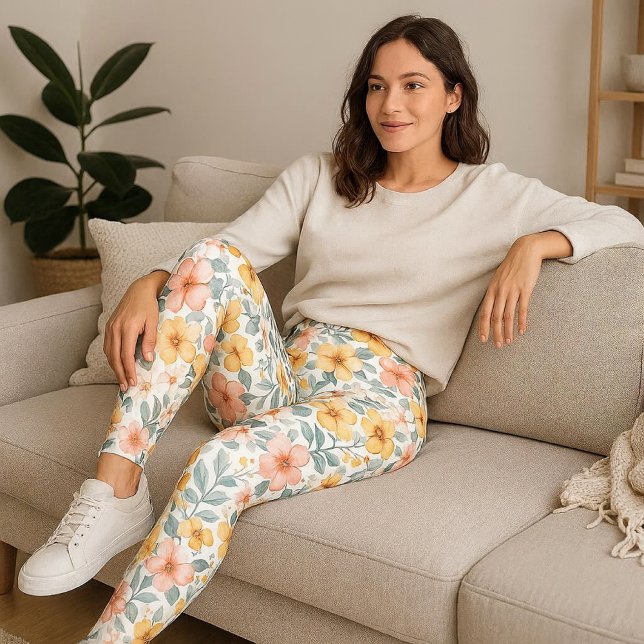 Weiße Blüten mit rosa Blütentrauben  Leggings (Von Creator hochgeladen)