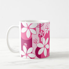 Weiße Blüten mit rosa Umrandung Kaffeetasse