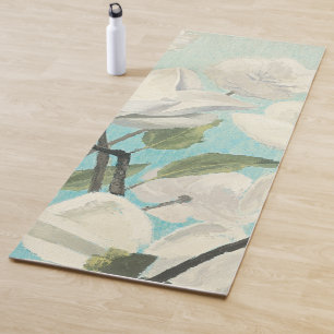 Weiße Blüten vom Süden Yogamatte