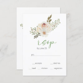 Weiße Blütenelegante Hochzeitskarte RSVP