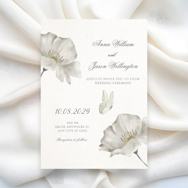 Weiße Blütenhochzeit Einladung (Von Creator hochgeladen)