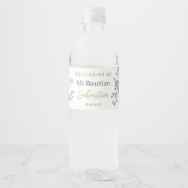 Weiße Blütentaufen Wasserflaschenetikett
