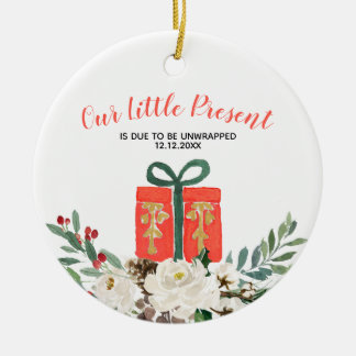 Weiße Blütenweihe Weihnachtsfeiertage Ankündigung  Keramik Ornament