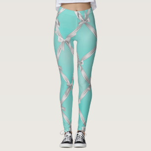 Weiße Bögen Türkis Robin's Ei Blau Leggings