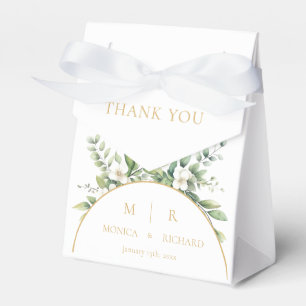Weiße Botanische Monogramm-Hochzeitsgeschenkboxen Geschenkschachtel