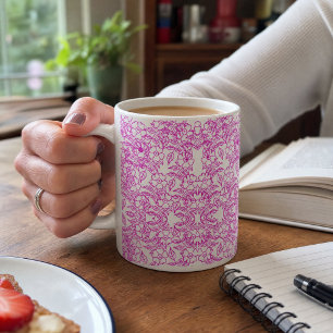 weiße Botanische rosa Florale Gradienten-Dekoratio Kaffeetasse