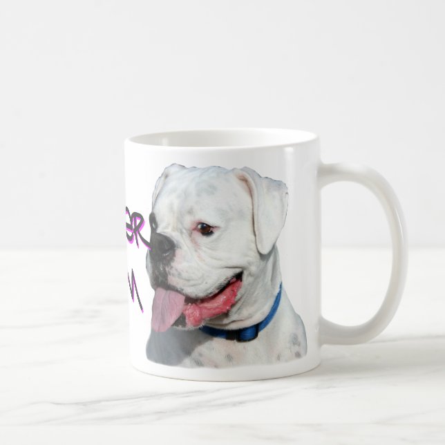 Weiße Boxer-Mama-Tasse Kaffeetasse (Rechts)