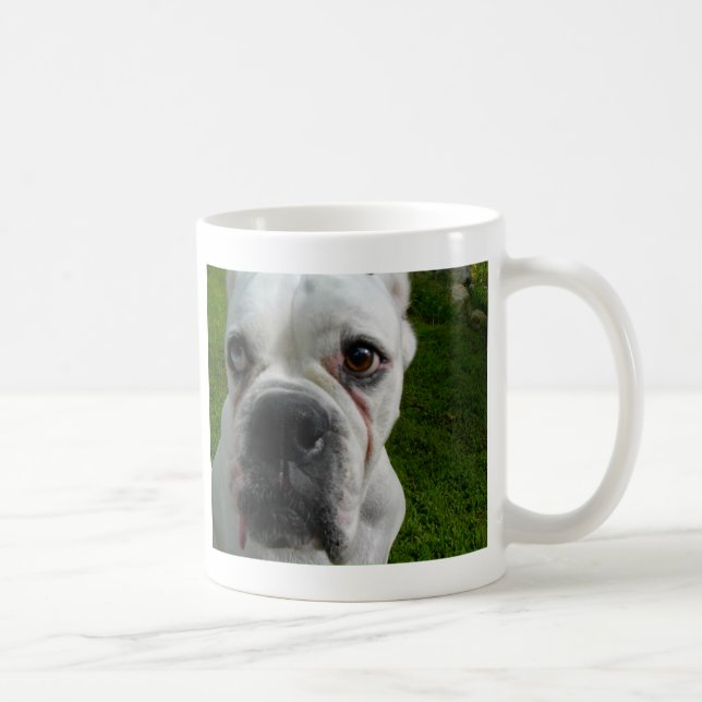 Weiße Boxer-Tasse Kaffeetasse (Rechts)
