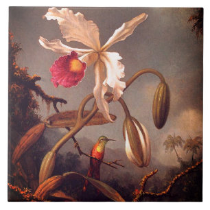 Weiße brasilianische Orchidee Fliese