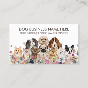 Weiße Braun Pet Grooming Hundetagesmutter Visitenkarte