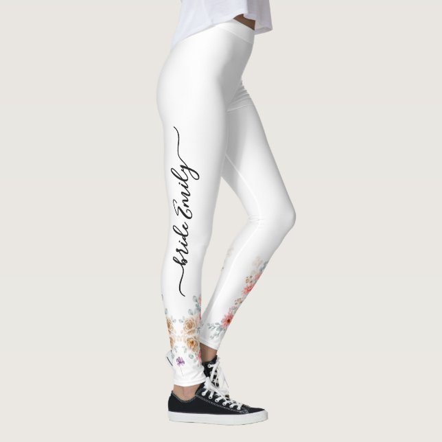 Weiße Brautblüte und Brautjungfrau Leggings (Rechts)
