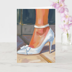 Weiße Brautschuhe Hochzeitskarte Karte
