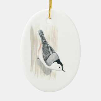 Weiße-breasted Kleiber-Verzierung Keramik Ornament