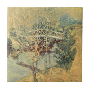 Weiße Brücke von Twachtman, Vintager Impressionism Fliese