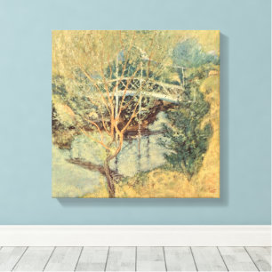Weiße Brücke von Twachtman, Vintager Impressionism Leinwanddruck